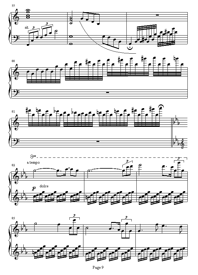 沉思-原创钢琴曲-为失恋而作钢琴曲谱（图9）
