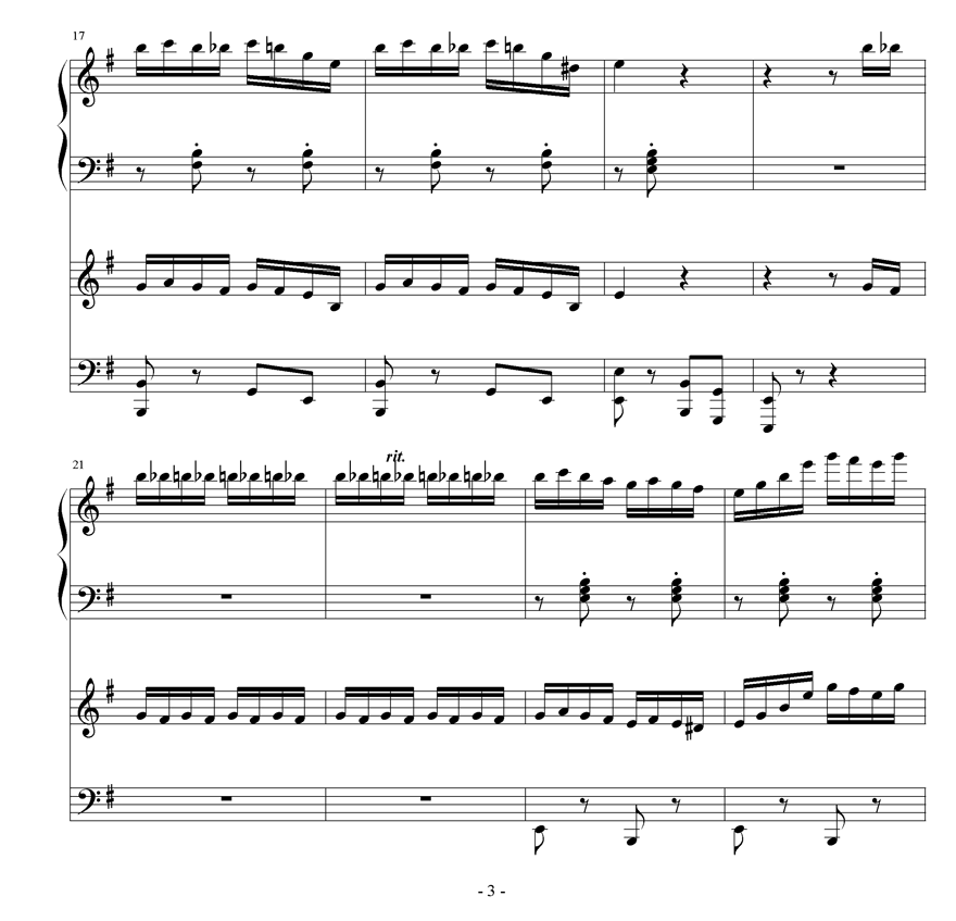 《不能说的秘密》四手联弹钢琴曲谱（图3）