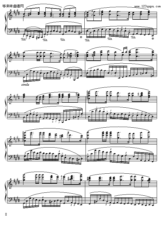 落叶的梦-苗波钢琴曲谱（图8）