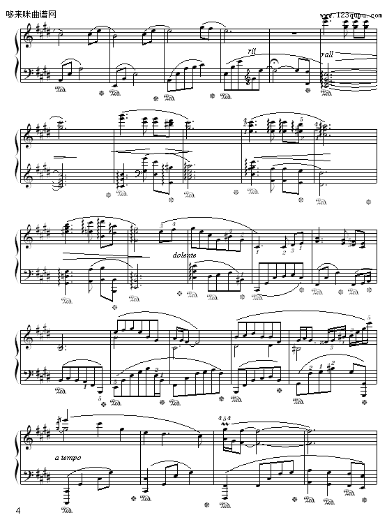 落叶的梦-苗波钢琴曲谱（图4）