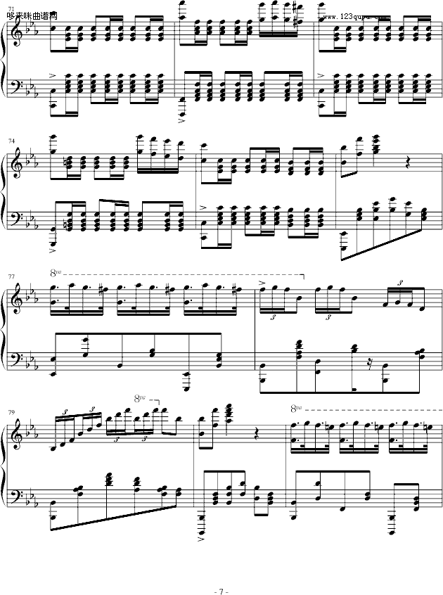c小调波兰舞曲-心兰钢琴曲谱（图7）
