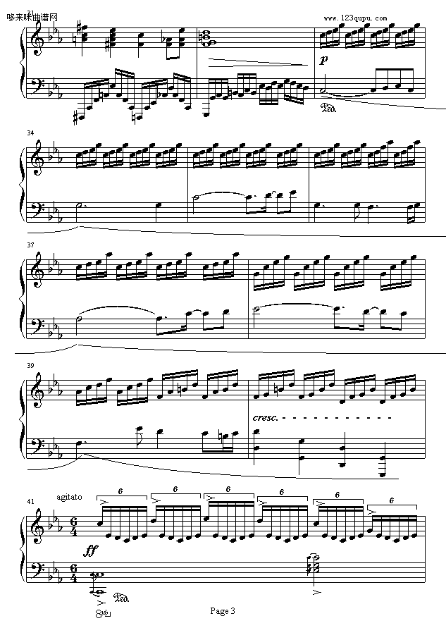 沉思-原创钢琴曲-为失恋而作-大卓钢琴曲谱（图3）