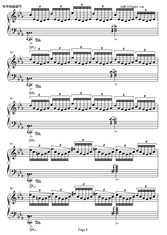 沉思-原创钢琴曲-为失恋而作-大卓钢琴曲谱（图4）