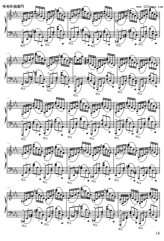 c小调练习曲-9632587410钢琴曲谱（图14）