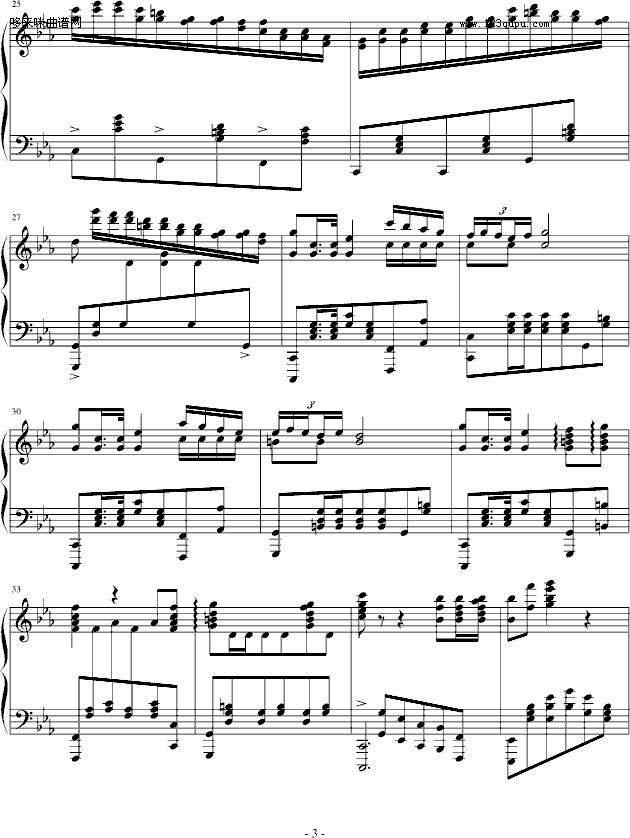 c小调波兰舞曲-心兰钢琴曲谱（图3）