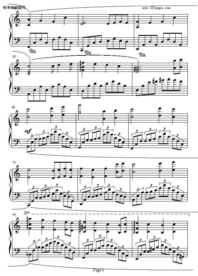 沉思-原创钢琴曲-为失恋而作-大卓钢琴曲谱（图8）