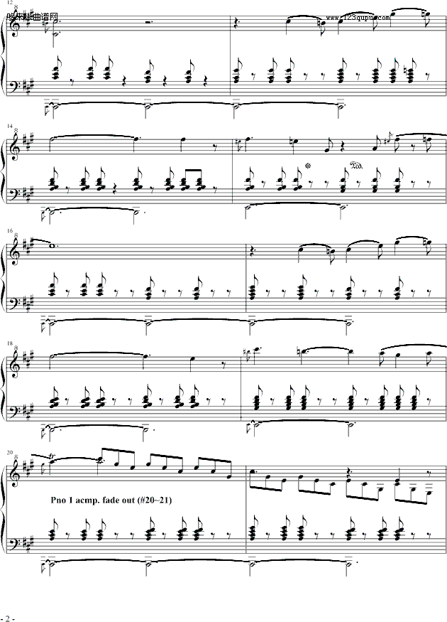 月光下的双人舞-追梦人钢琴曲谱（图2）