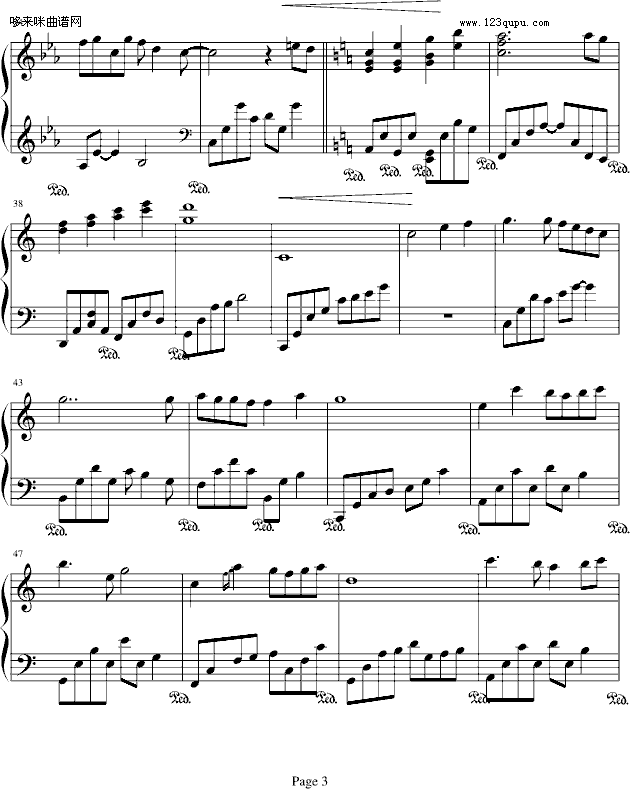 不想哭- -欣仔版-韩日剧钢琴曲谱（图3）