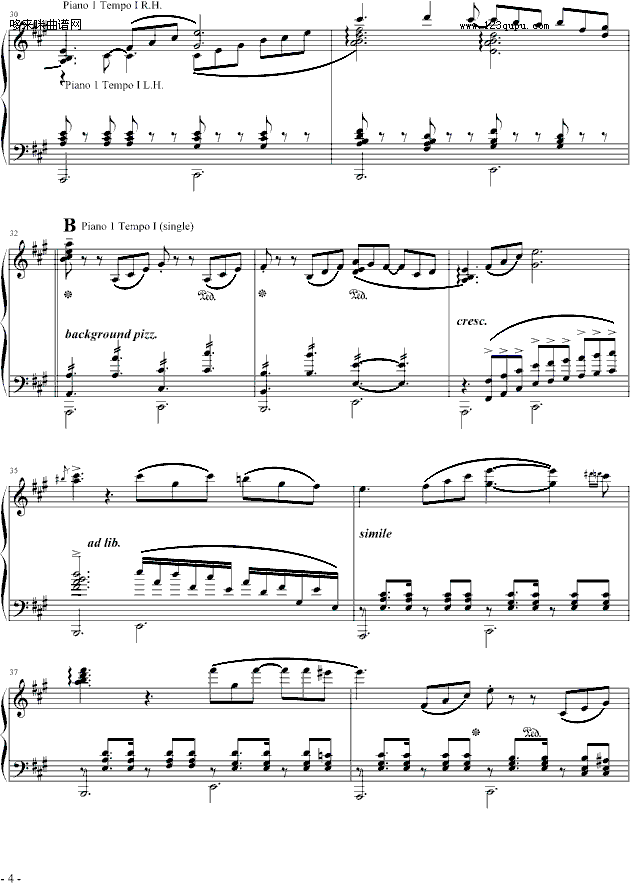 月光下的双人舞-追梦人钢琴曲谱（图4）