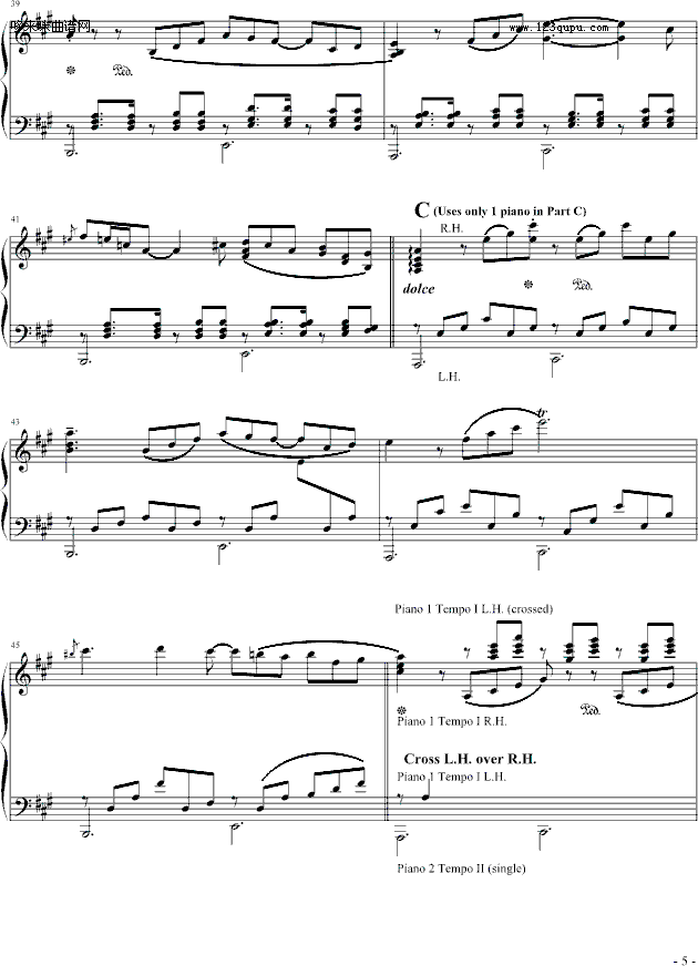 月光下的双人舞-追梦人钢琴曲谱（图5）