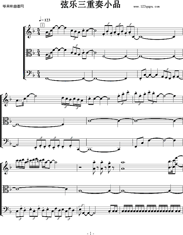 F大调弦乐小品-nkhun钢琴曲谱（图1）