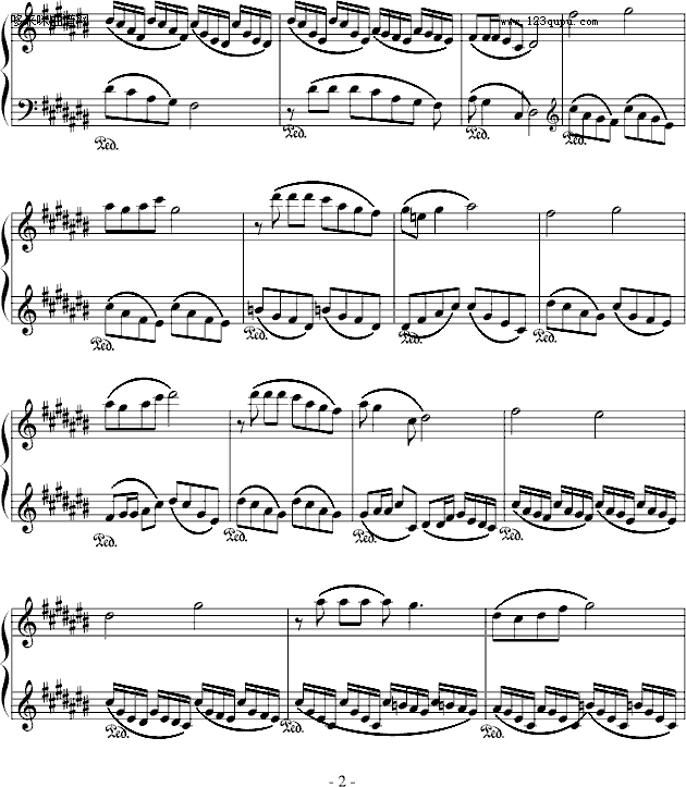 山居秋暝-天之痕-游戏钢琴曲谱（图2）