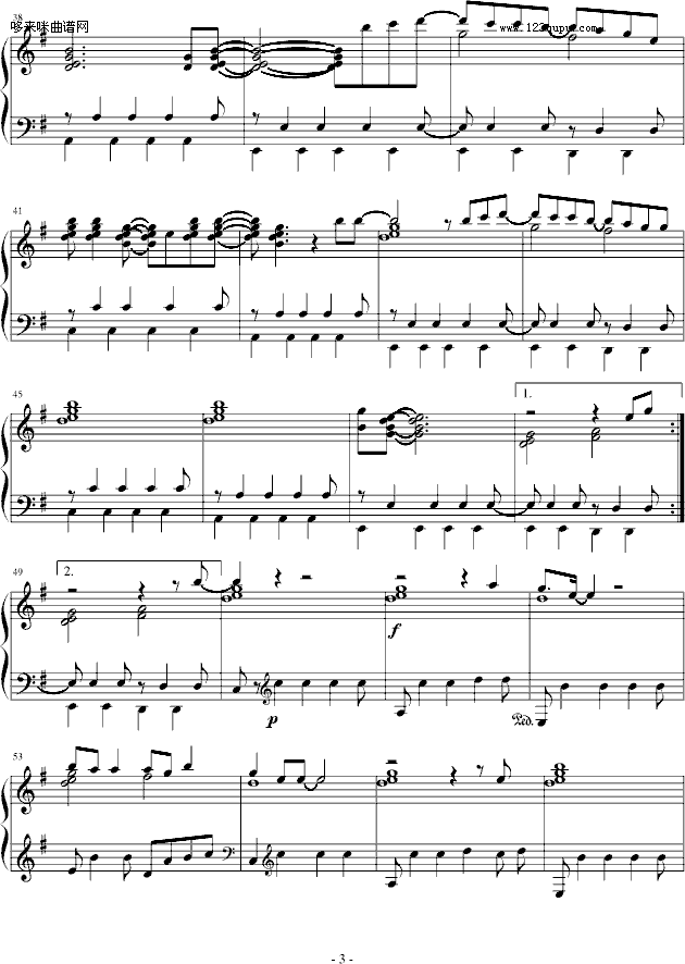 犬夜叉片尾曲---COME-犬夜叉钢琴曲谱（图3）