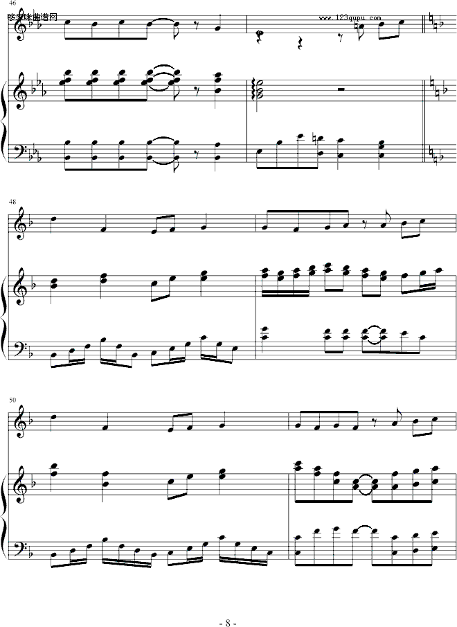 幻想-∮亞→薩∮钢琴曲谱（图8）