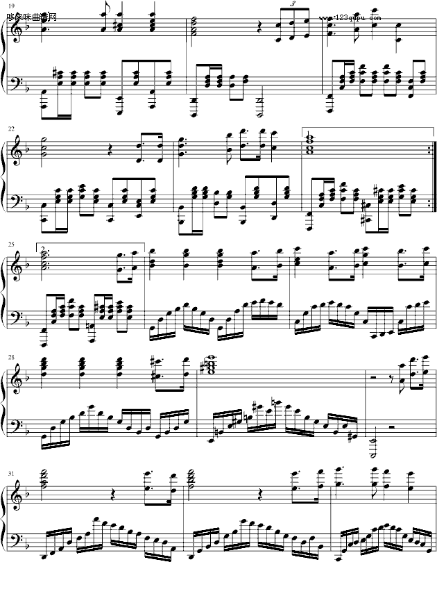 军魂—《亮剑》主题曲-影视钢琴曲谱（图3）