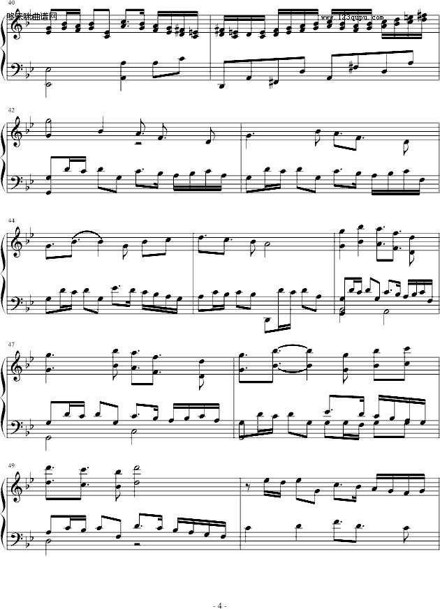 高达SEED主题曲《曾经和你在一起》复调钢琴版-Gundam Seed钢琴曲谱（图4）