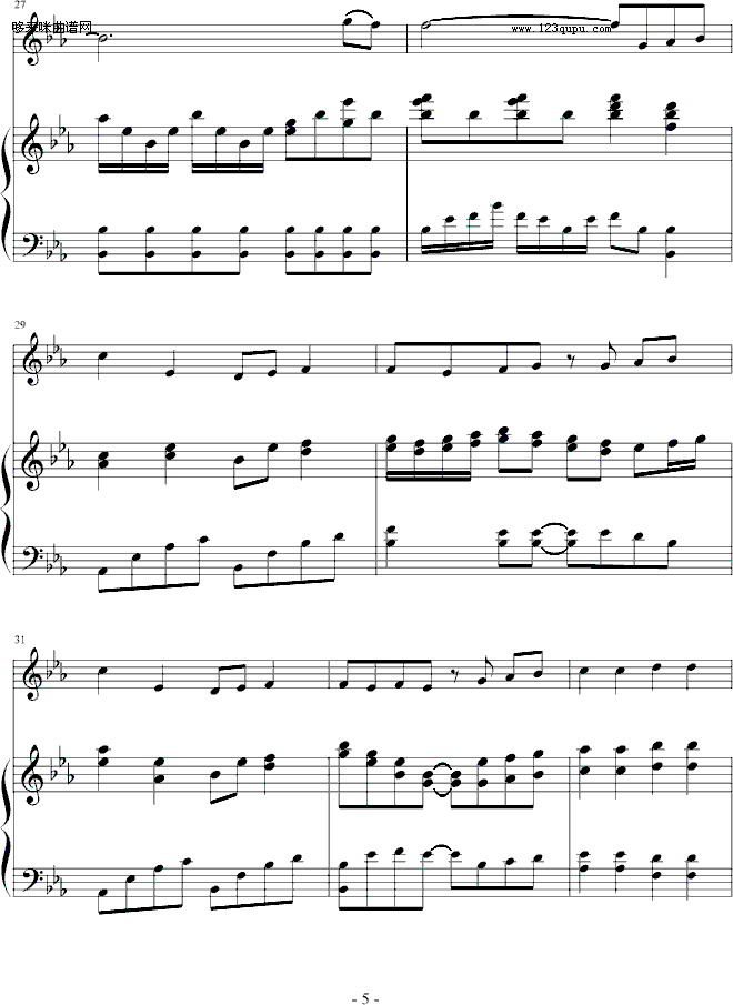 幻想-∮亞→薩∮钢琴曲谱（图5）