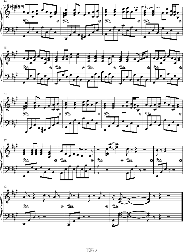 爱情命运-伴奏-影视钢琴曲谱（图3）