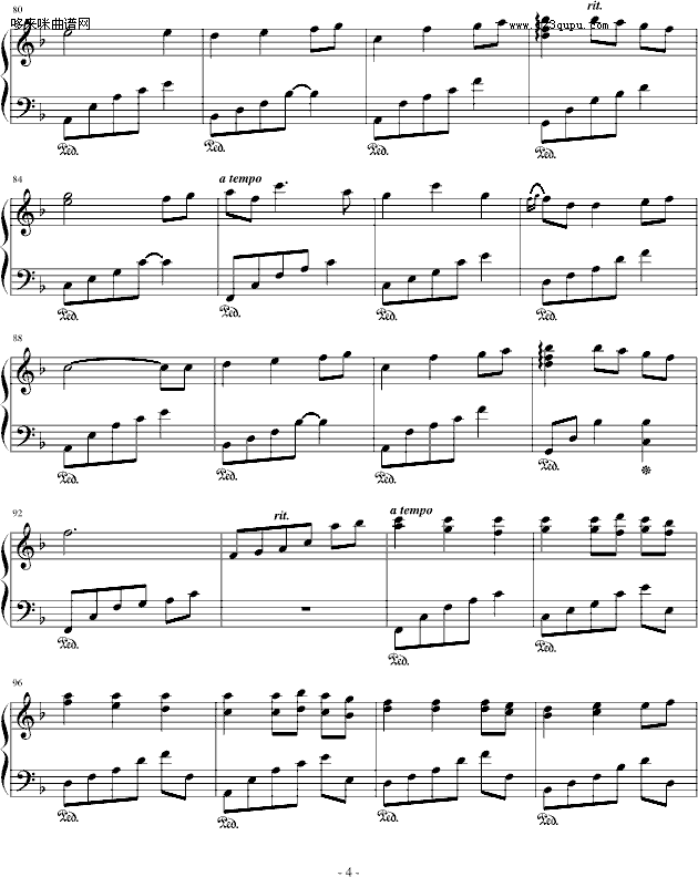 千与千寻-片尾曲-いつも何度でも-千与千寻钢琴曲谱（图4）