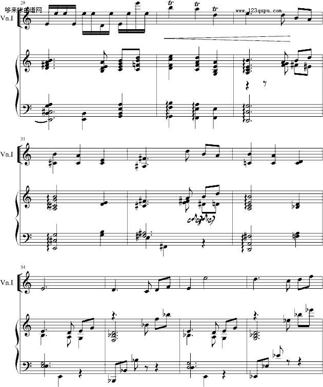 小提琴钢琴奏鸣曲-Hamlet钢琴曲谱（图4）