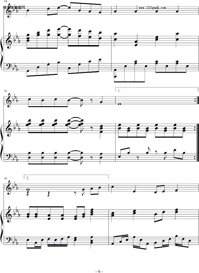幻想-∮亞→薩∮钢琴曲谱（图6）