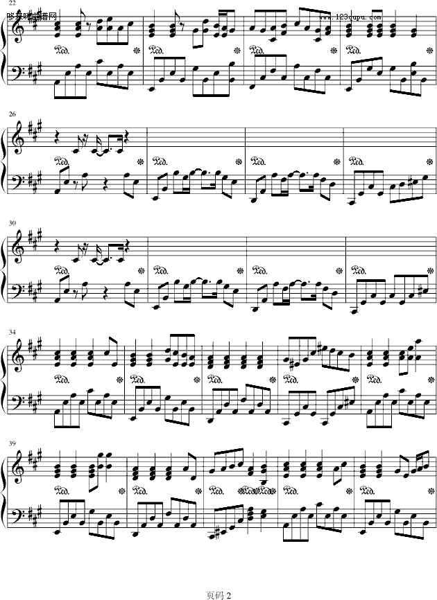 爱情命运-伴奏-影视钢琴曲谱（图2）