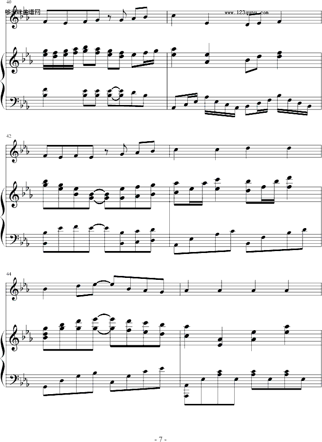 幻想-∮亞→薩∮钢琴曲谱（图7）