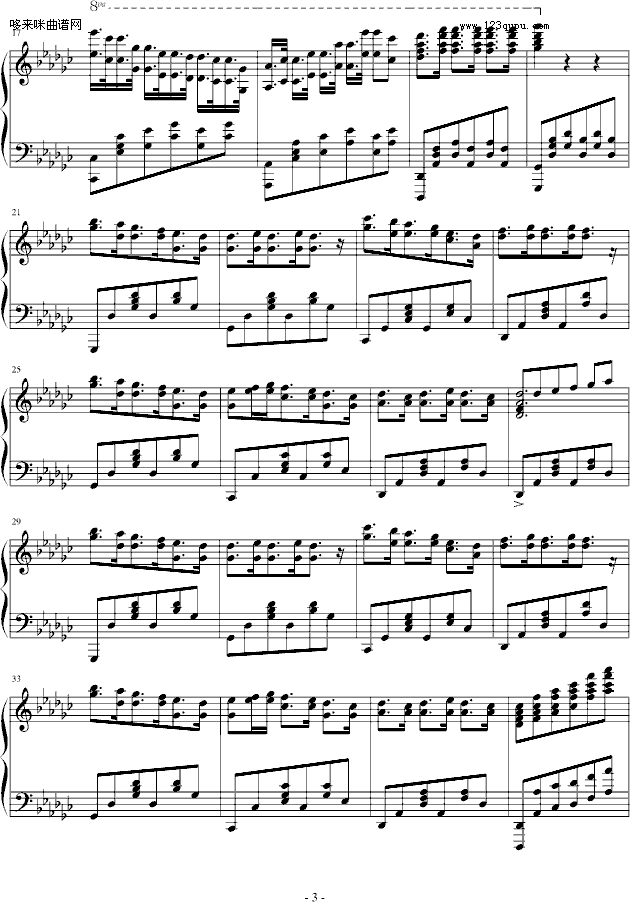 降G大调华丽波兰舞曲-心兰钢琴曲谱（图3）