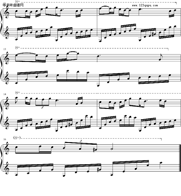 Falling star 天空之城主题曲-天空之城钢琴曲谱（图2）