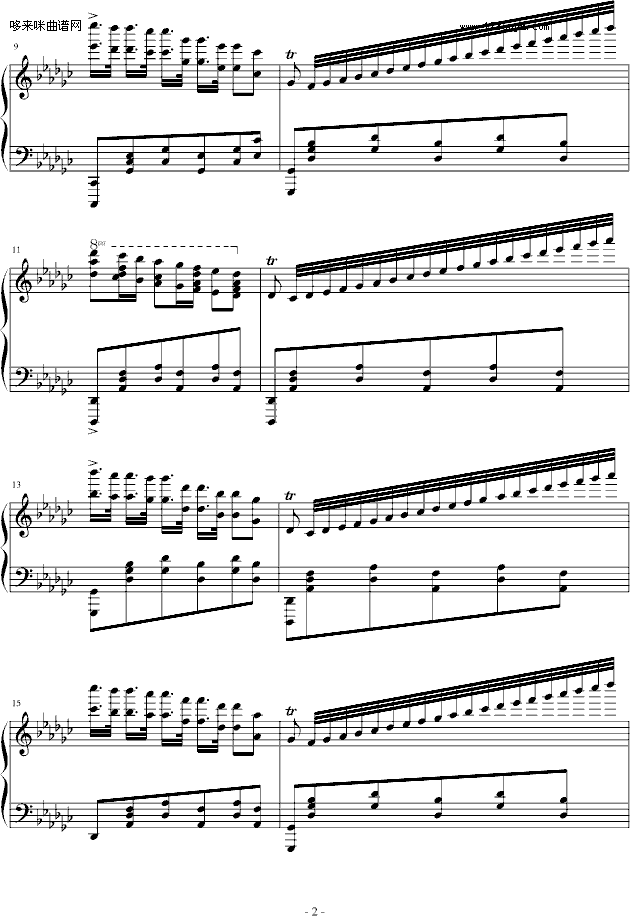 降G大调华丽波兰舞曲-心兰钢琴曲谱（图2）