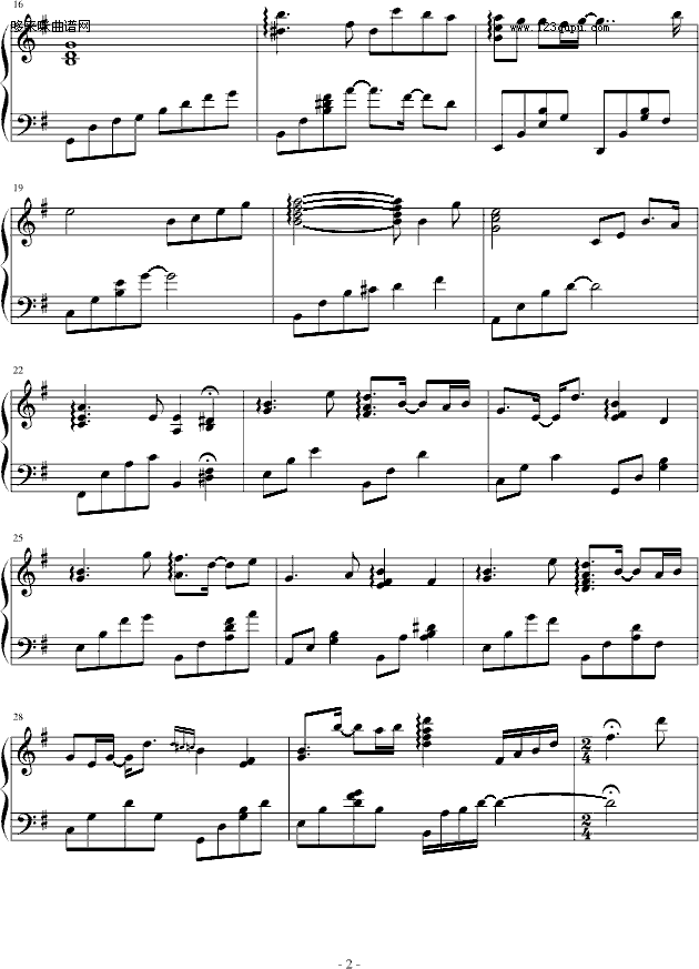 朱红的泪-陈干钢琴曲谱（图2）