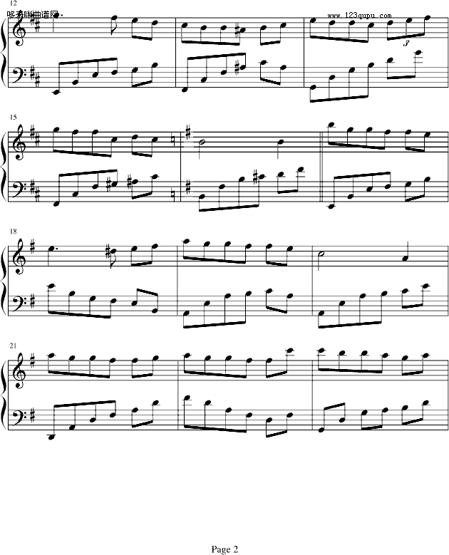 月夜随想-流不进海的泉钢琴曲谱（图2）