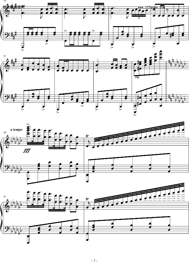 降G大调华丽波兰舞曲-心兰钢琴曲谱（图7）