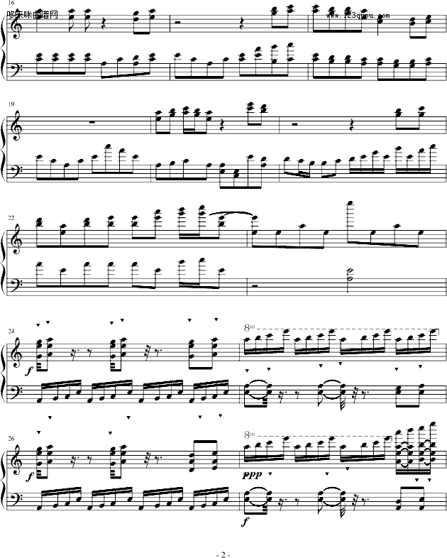 凤霸天下-等待天堂的泪钢琴曲谱（图2）