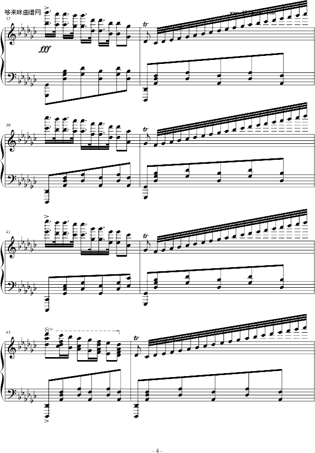 降G大调华丽波兰舞曲-心兰钢琴曲谱（图4）