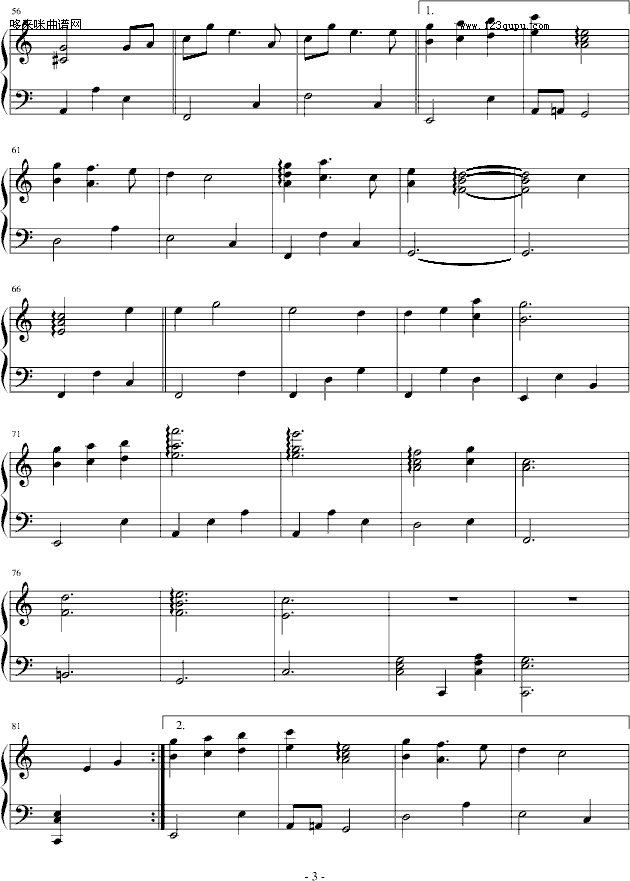 對望-影视钢琴曲谱（图3）