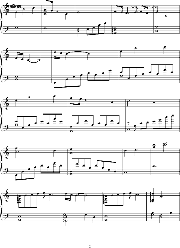 高达SEED原声--愛しみの旋律の彼方-钢琴版-Gundam Seed钢琴曲谱（图3）