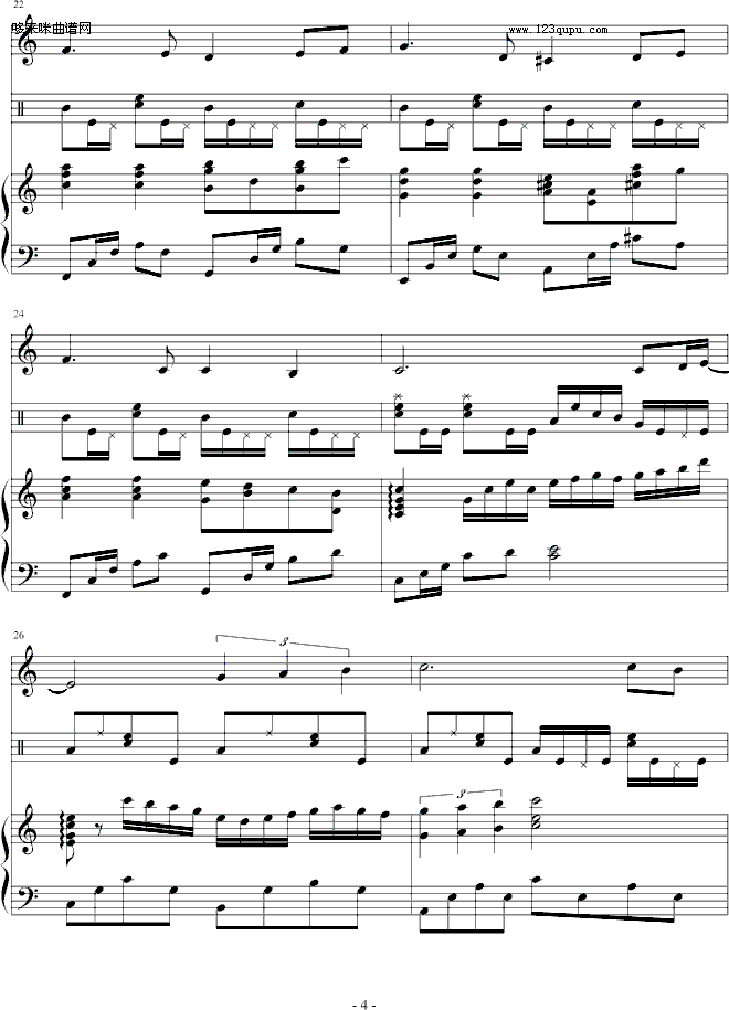 感恩节-雪凌球钢琴曲谱（图4）