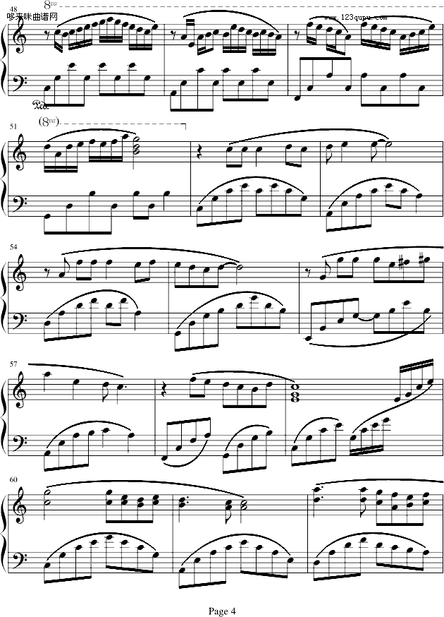 缠绵-和弦钢琴曲谱（图4）