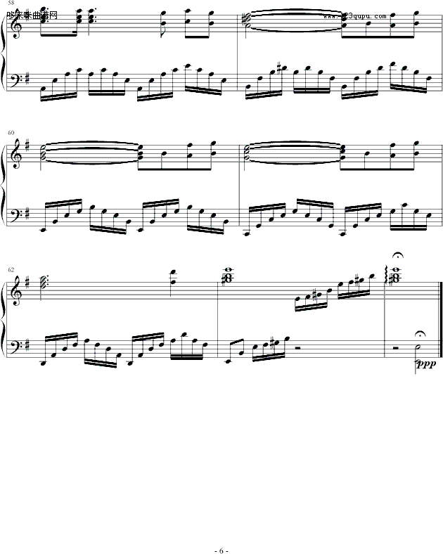 忧伤的心-∮亞→薩∮钢琴曲谱（图6）
