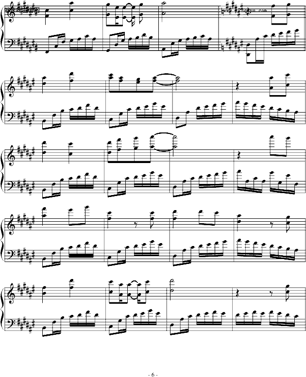 湛蓝色信念-无奈钢琴曲谱（图6）