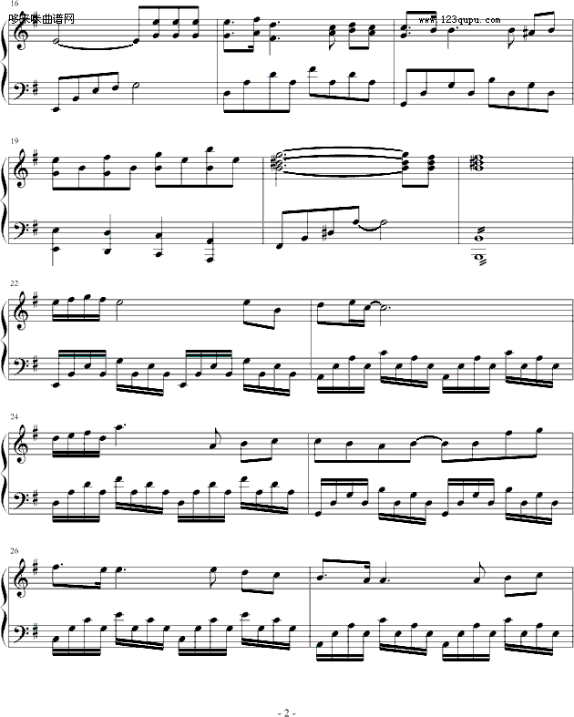 忧伤的心-∮亞→薩∮钢琴曲谱（图2）