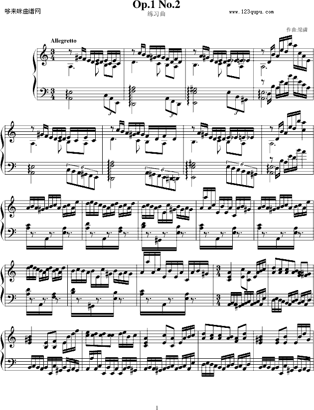 练习曲-lx3006钢琴曲谱（图1）