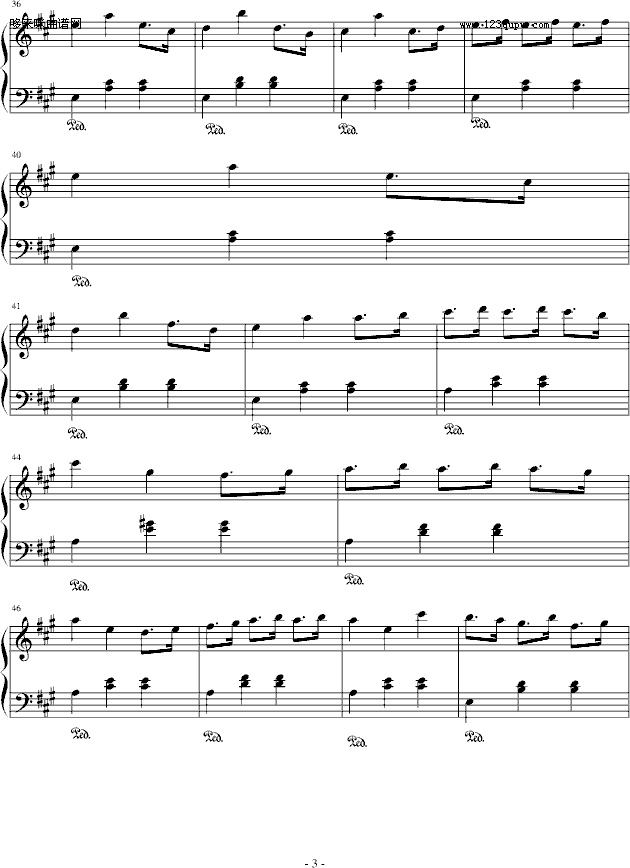 初行小魔女的夜空之旅-卡其小可钢琴曲谱（图3）