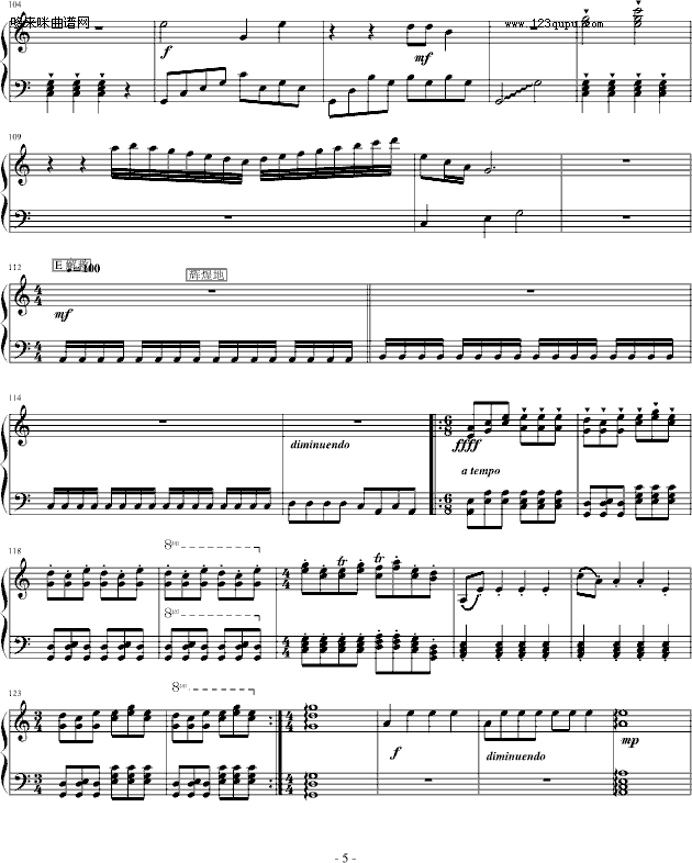 白玫瑰爱的乐章（原版）-jerry5743钢琴曲谱（图5）