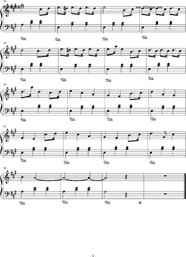 初行小魔女的夜空之旅-卡其小可钢琴曲谱（图4）