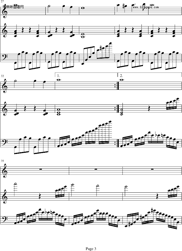 天鹅奏鸣曲-凤鸣钢琴曲谱（图3）