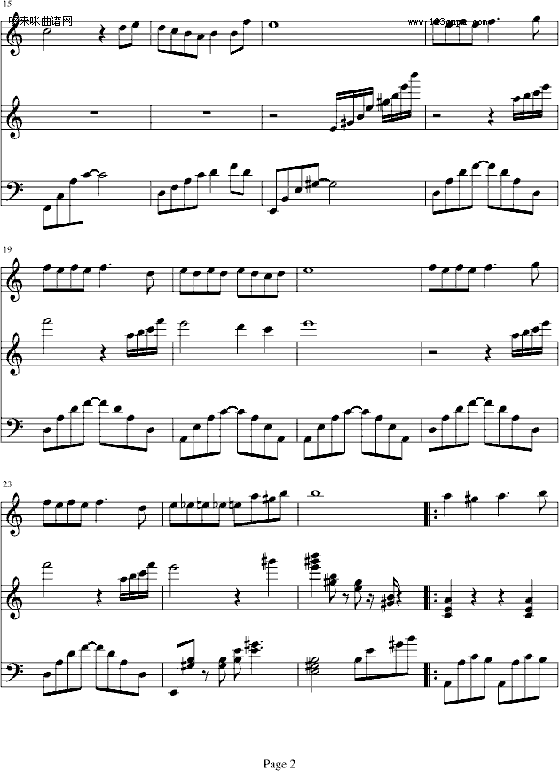 天鹅奏鸣曲-凤鸣钢琴曲谱（图2）