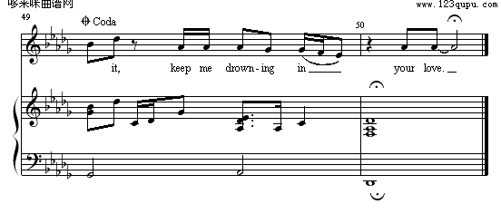 Drowning-后街男孩钢琴曲谱（图3）