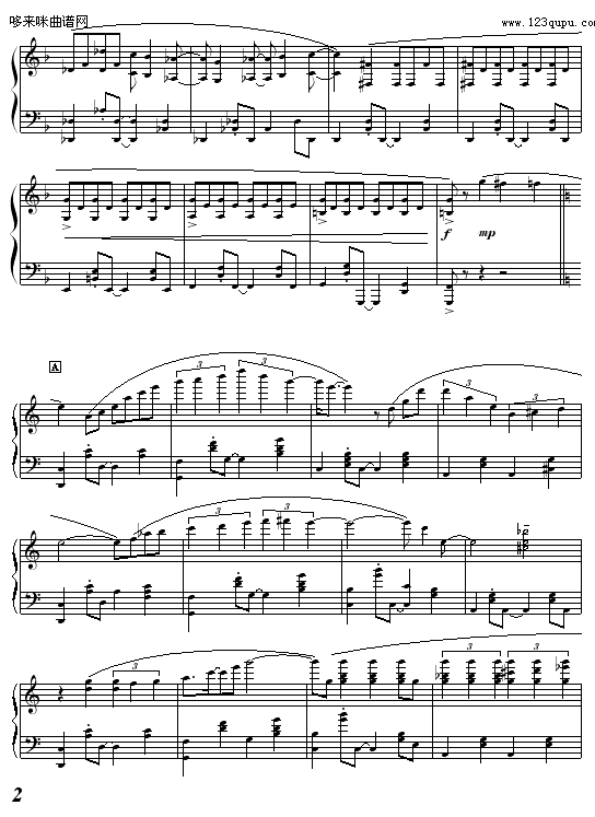 芒椰奶西-.學會︷放棄.钢琴曲谱（图2）